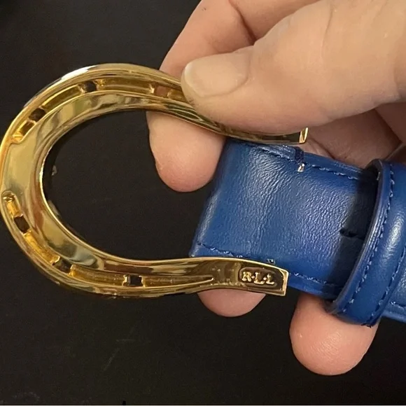 Lauren Ralph Lauren Blue and Gold Belt Classic Design - Picture 4 of 4